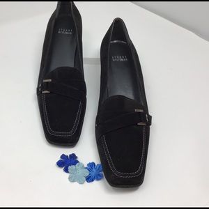 Black suede kitten heel Stuart Weitzman shoes